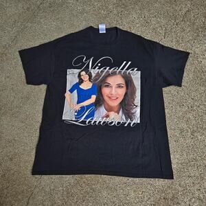 Vtg Y2k NIGELLA LAWSON Box Logo Montage Graphic Food Writer Rap T Shirt XL